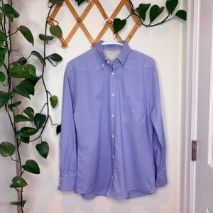 BRUNELLO CUCINELLI Blue Check Button Down Collar Dress Shirt